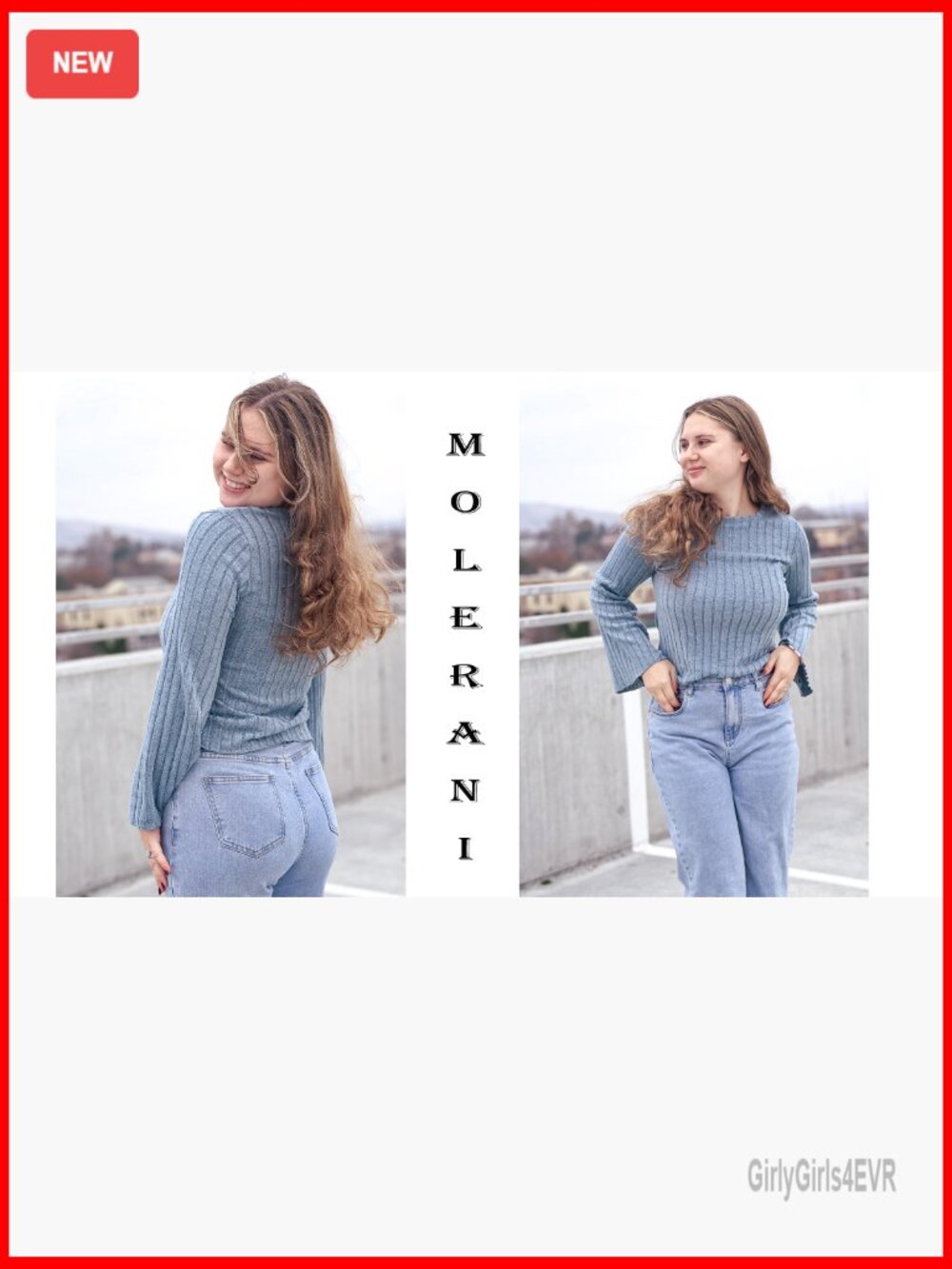 Long Bell Sleeve T-Shirt Top Pullover Lightweight Knit Crewneck - Picture 7 of 7